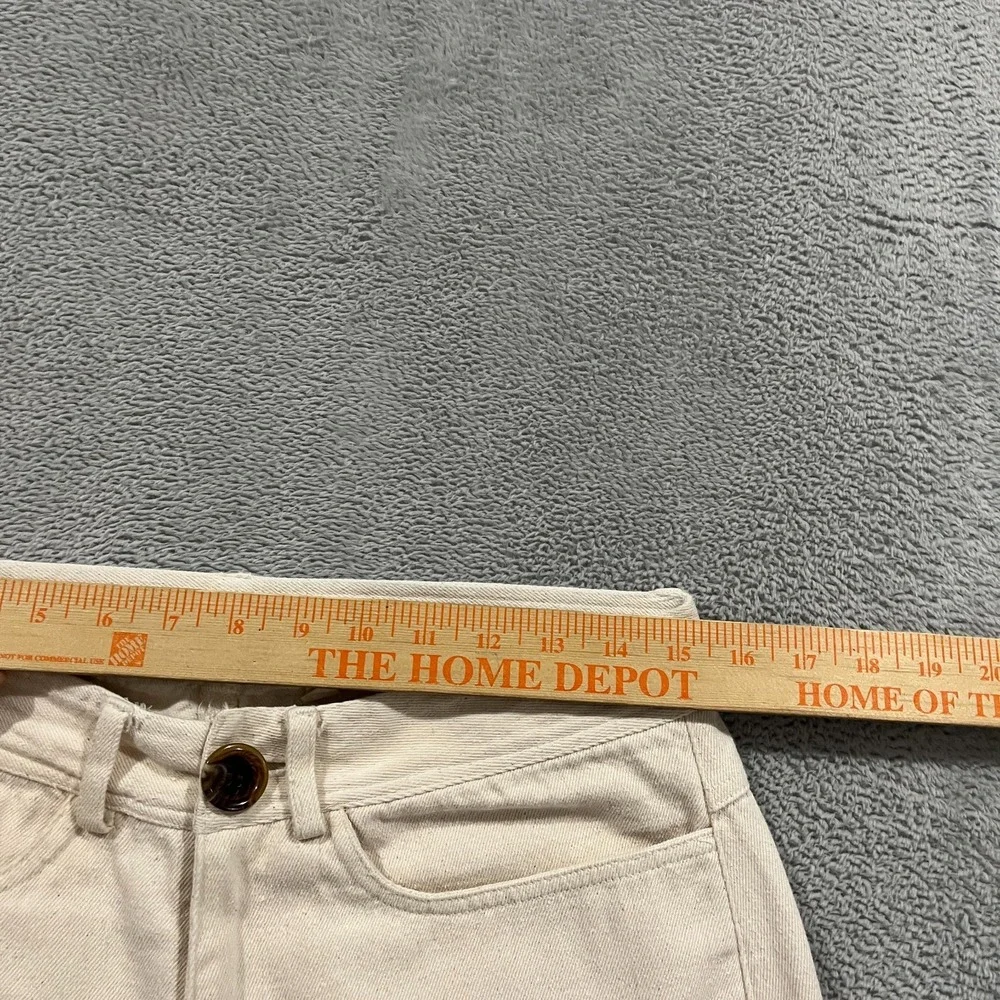 Tribe‎ Alive Jeans Womens 12 High Rise Cropped Wide Leg Pants Bone Cream Boho